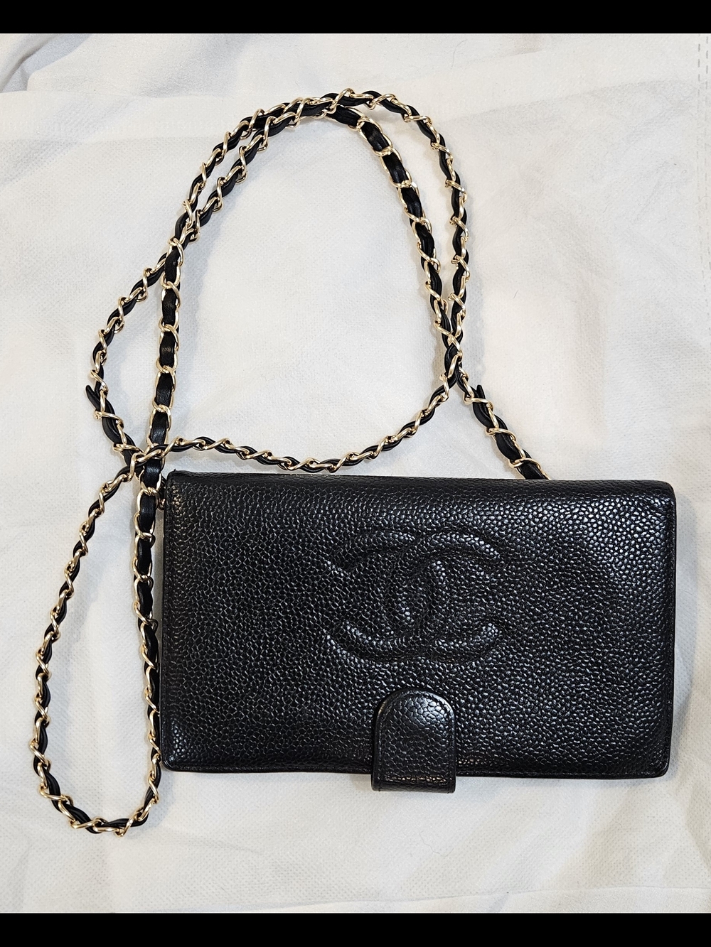 Chanel caviar leather clutch